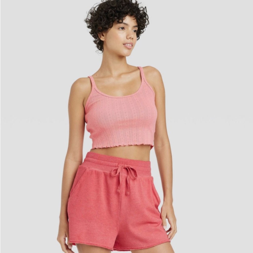 Pink Crop Tank Top
